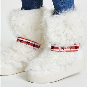 Ash White Cool Moon Fur Mid-calf Boots 🇺🇸
